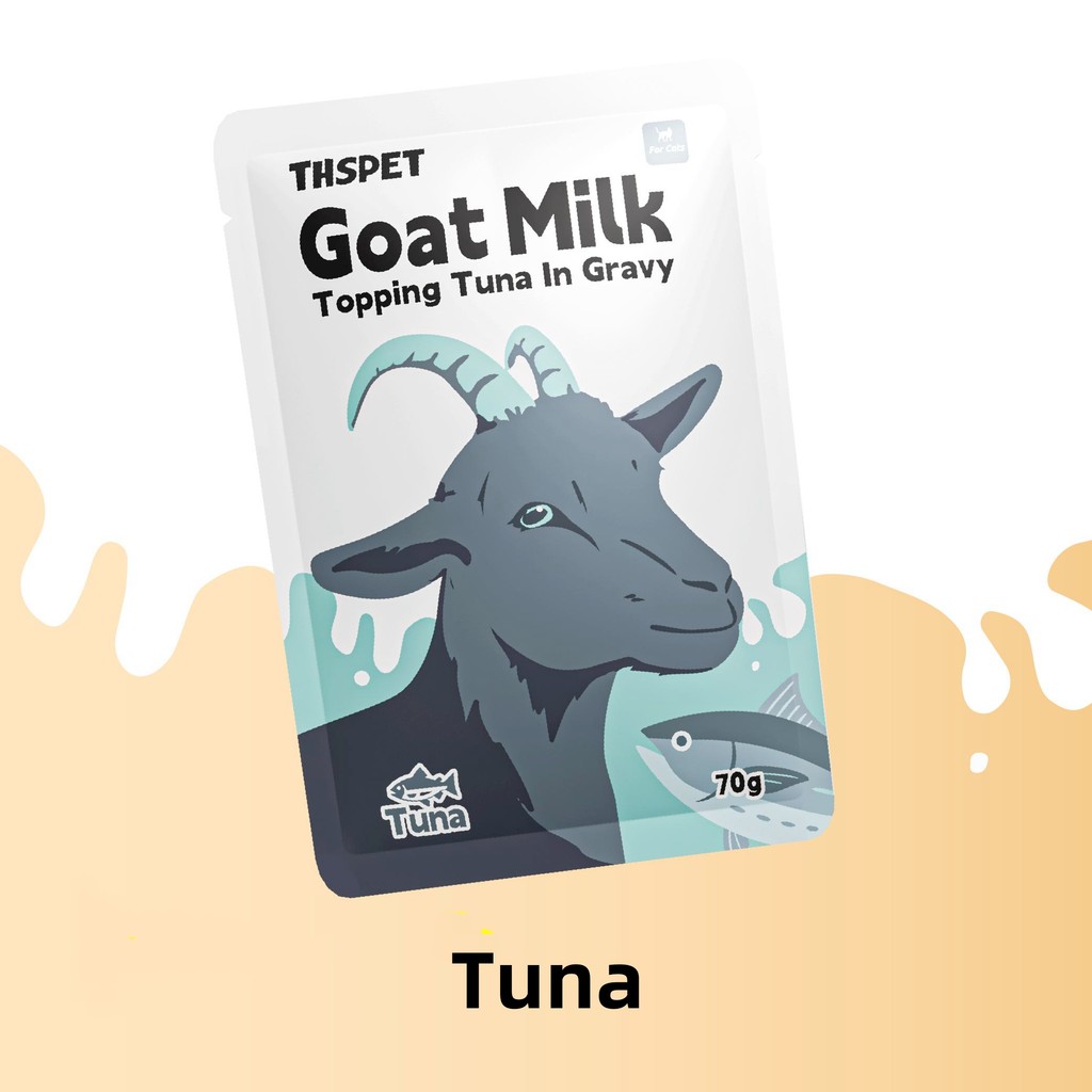ภาพเพิ่มเติมของ THSPET นมแพะท็อปปิ้งแมว 70g อาหารเปียกแมว สูตรไก่/ทูน่าในน้ำเกรวี่นมแพะ โปรตีนสูง ย่อยง่าย สำหรับแมว 2 เดือนขึ้นไป