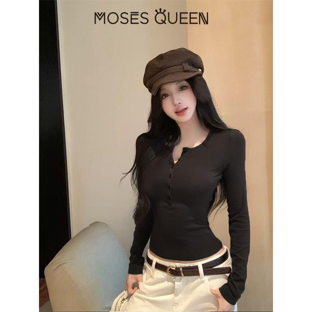 ภาพเพิ่มเติมของ MOSESQUEEN เสื้อสเวตเตอร์ฮันนี่คอลเลอร์ สไตล์คล่องตัว สำหรับผู้หญิง เหมาะสำหรับสวมใส่ประจำวันและลมเย็น #63352