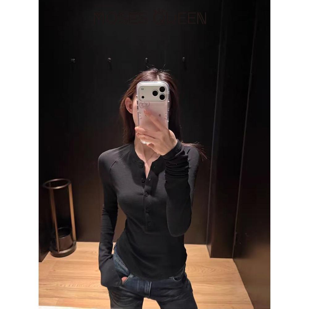 ภาพเพิ่มเติมของ MOSESQUEEN เสื้อสเวตเตอร์ฮันนี่คอลเลอร์ สไตล์คล่องตัว สำหรับผู้หญิง เหมาะสำหรับสวมใส่ประจำวันและลมเย็น #63352