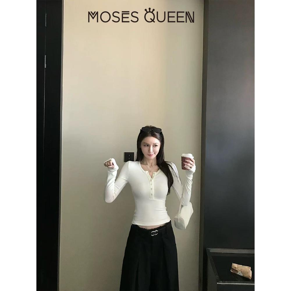ภาพเพิ่มเติมของ MOSESQUEEN เสื้อสเวตเตอร์ฮันนี่คอลเลอร์ สไตล์คล่องตัว สำหรับผู้หญิง เหมาะสำหรับสวมใส่ประจำวันและลมเย็น #63352