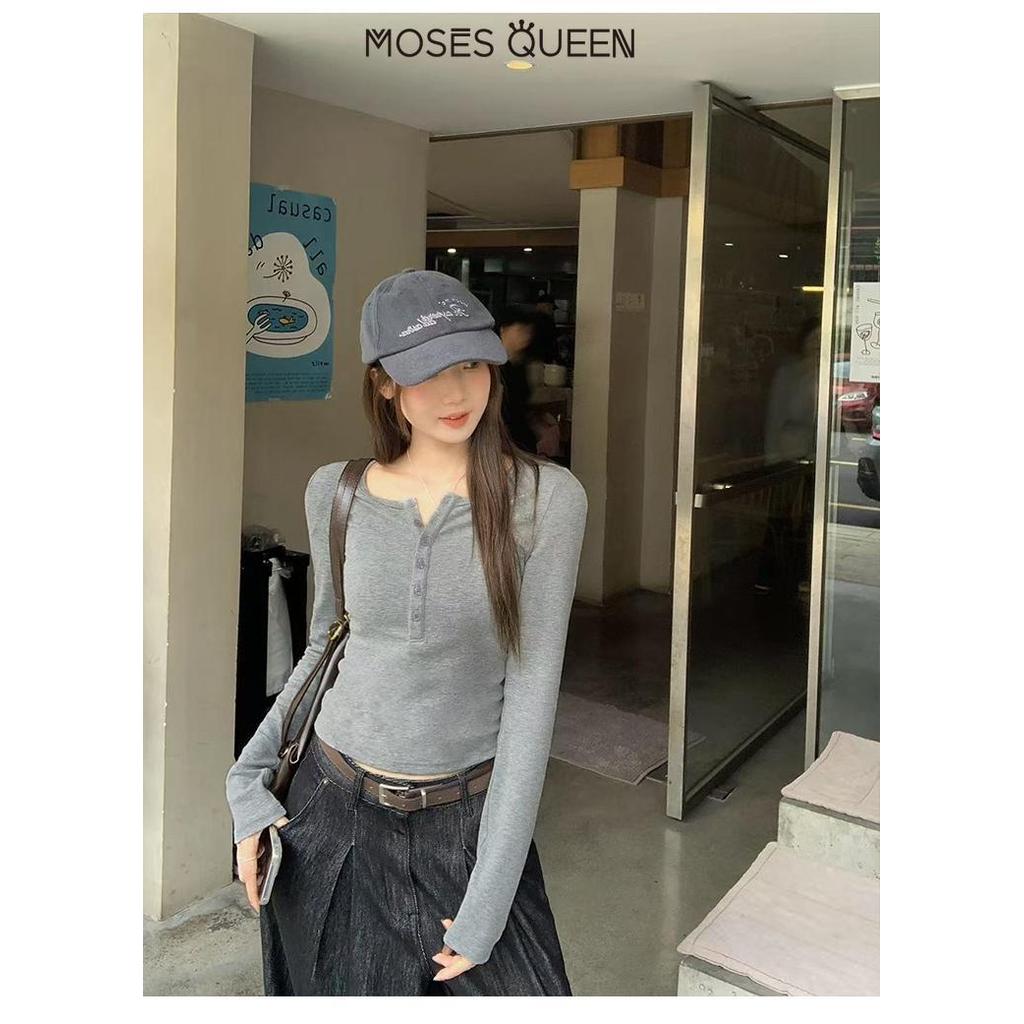 ภาพเพิ่มเติมของ MOSESQUEEN เสื้อสเวตเตอร์ฮันนี่คอลเลอร์ สไตล์คล่องตัว สำหรับผู้หญิง เหมาะสำหรับสวมใส่ประจำวันและลมเย็น #63352