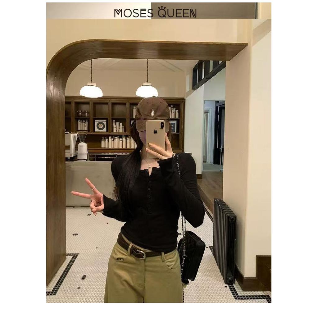 ภาพเพิ่มเติมของ MOSESQUEEN เสื้อสเวตเตอร์ฮันนี่คอลเลอร์ สไตล์คล่องตัว สำหรับผู้หญิง เหมาะสำหรับสวมใส่ประจำวันและลมเย็น #63352