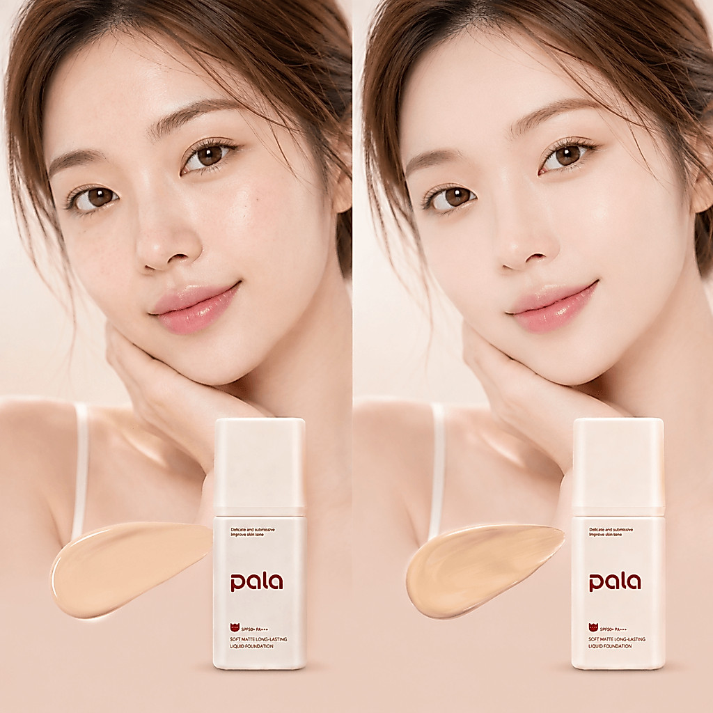 ภาพเพิ่มเติมของ PALA รองพื้นหน้า Glow&Matte 30g SPF50+ PA+++ คุมมัน ปกปิด ติดทน ผิวฉ่ำโกลว์ เนียนใส