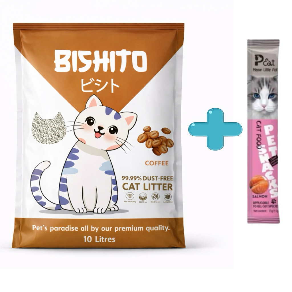ภาพเพิ่มเติมของ [40ลิตร]ทรายแมวBishito บิชิโตะ+[ฟรีขนมแมวเลีย 1ซอง] *สูตรฝุ่นน้อยพิเศษ