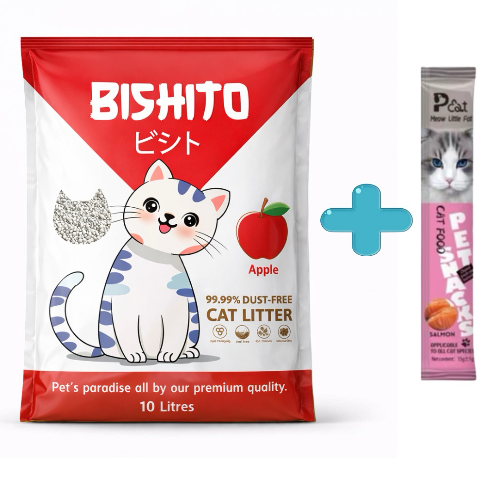 ภาพเพิ่มเติมของ [40ลิตร]ทรายแมวBishito บิชิโตะ+[ฟรีขนมแมวเลีย 1ซอง] *สูตรฝุ่นน้อยพิเศษ