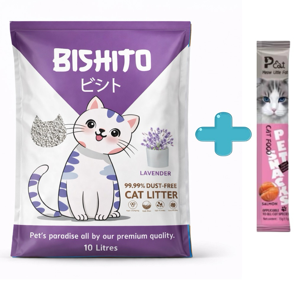 ภาพเพิ่มเติมของ [40ลิตร]ทรายแมวBishito บิชิโตะ+[ฟรีขนมแมวเลีย 1ซอง] *สูตรฝุ่นน้อยพิเศษ