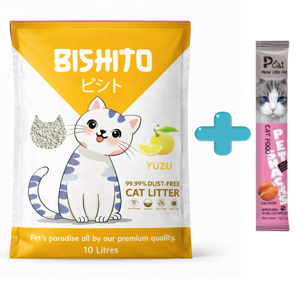 ภาพเพิ่มเติมของ [40ลิตร]ทรายแมวBishito บิชิโตะ+[ฟรีขนมแมวเลีย 1ซอง] *สูตรฝุ่นน้อยพิเศษ