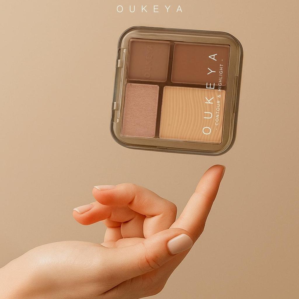 ภาพเพิ่มเติมของ OUKEYA  CONTOUR & HIGHLIGHT พาเลตคอนทัวร์ และไฮไลท์เนื้อแมตต์ 4 เฉดสี ช่วยเพิ่มกรอบหน้าให้ดูมีมิติ (แถมแปรงทุกออเดอร์)