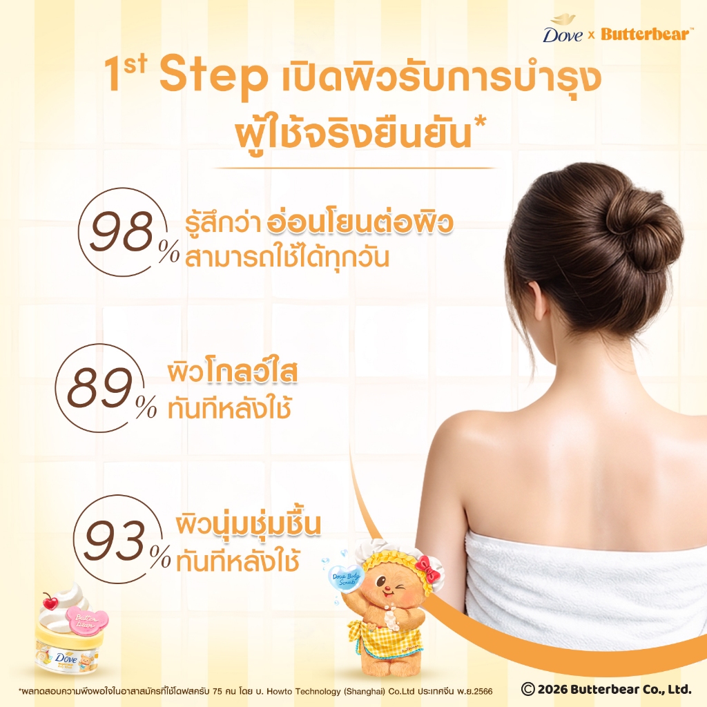 ภาพเพิ่มเติมของ [ใหม่] โดฟ บัตเตอร์ ครีม บอดี้ สครับ ผลัดผิวนุ่มโกลด์ใส ทันทีที่ใช้ ขนาด 298 กรัม Dove Buttercream Body Scrub 298g.