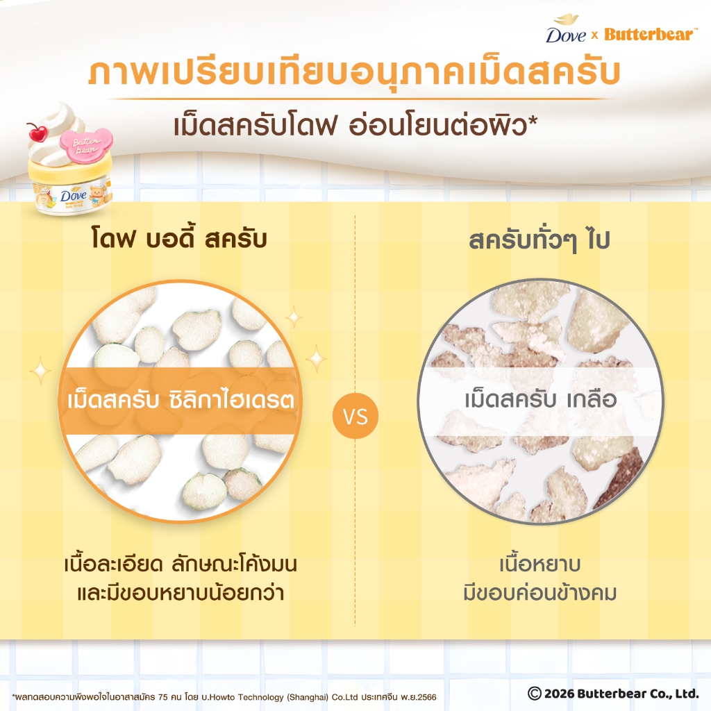 ภาพเพิ่มเติมของ [ใหม่] โดฟ บัตเตอร์ ครีม บอดี้ สครับ ผลัดผิวนุ่มโกลด์ใส ทันทีที่ใช้ ขนาด 298 กรัม Dove Buttercream Body Scrub 298g.