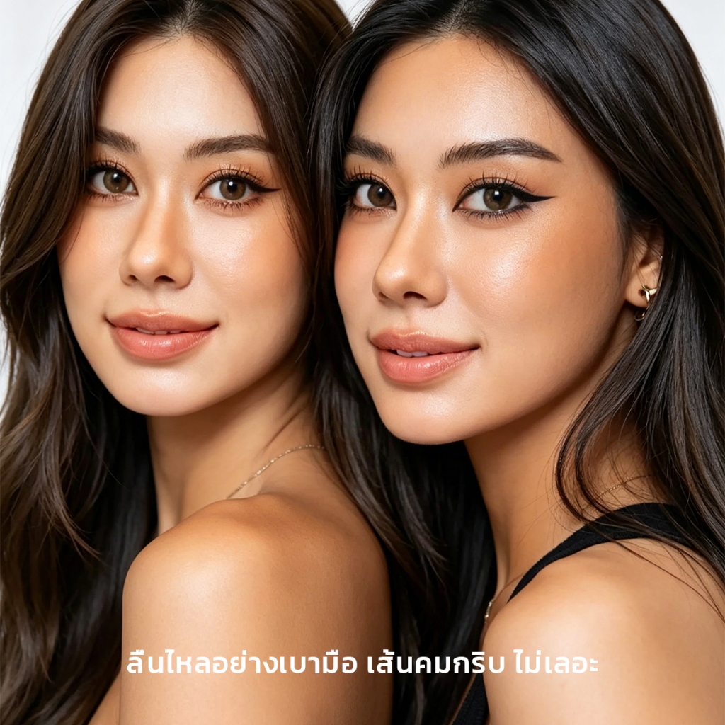 ภาพเพิ่มเติมของ 【ซื้อ 1 แถม 1】JMCY อายไลเนอร์ อัลตร้าไฟน์ กันน้ำและกันเหงื่อ ป้องกันรอยเปื้อน ทำให้ดวงตาดูสดใสขึ้น สร้างลุคแต่งตาที่ดูมีมิติมากขึ้น มีอ.ย.Slim Long-Lasting Gel Eyeliner