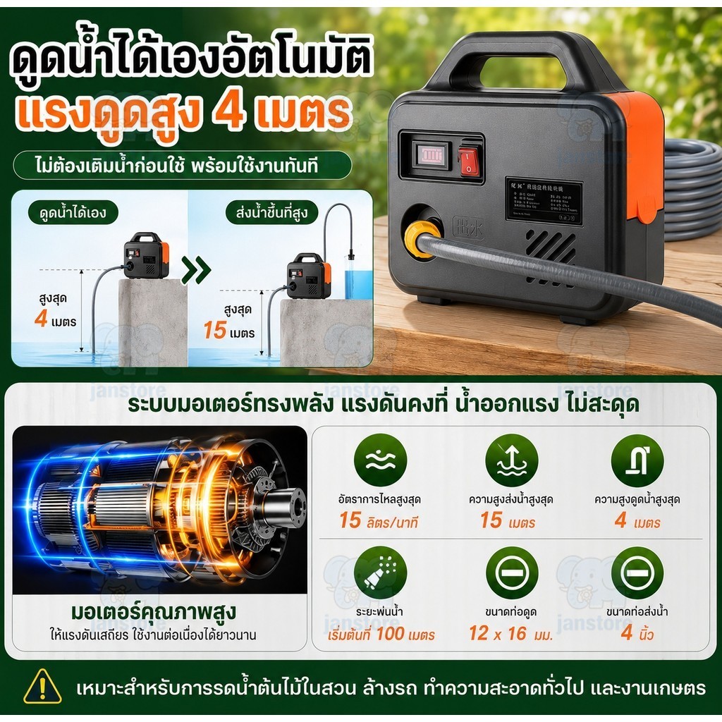ภาพเพิ่มเติมของ ปั๊มน้ำไฟฟ้า ปั้มน้ำอัตโนมัติ 45000mAh DC Pump ปั้มแบตเตอรี่ ไดโว่ดูดน้ำ แบบพกพา ไร้สาย ปั๊มแช่ ปั๊มจุ่ม ไดโว่ ปั๊มน้ำ