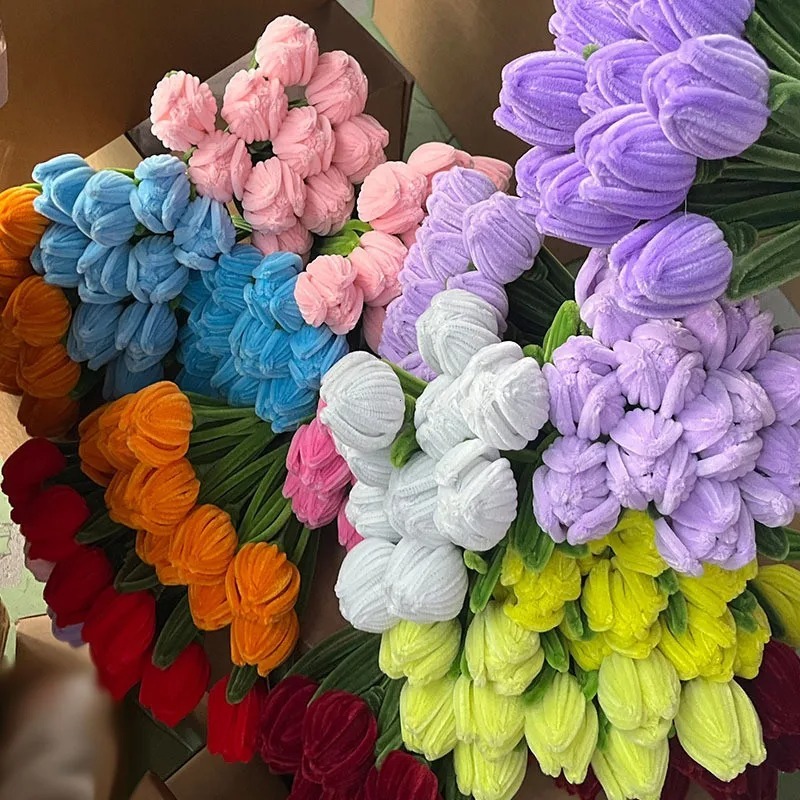ภาพเพิ่มเติมของ ลวดกำมะหยี่ DIY 100 ชิ้น หนา 6/8 มม ฟูนิ่ม บิดง่าย สีสันสดใส สร้างสรรค์งานประดิษฐ์ต่างๆ สำหรับงานฝีมือ