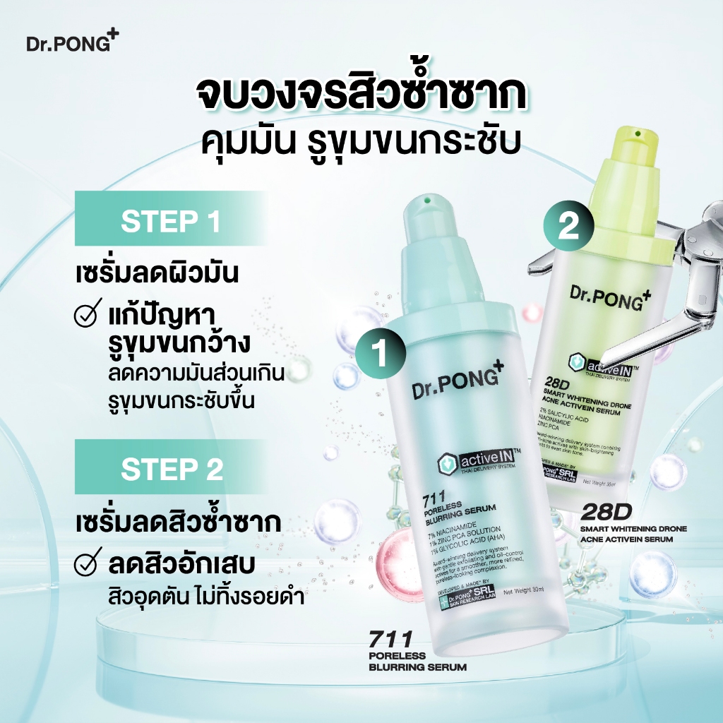 ภาพเพิ่มเติมของ [เซตคู่สุดคุ้ม ราคาพิเศษ] รวมเซรั่มสูตรอัปเกรดใหม่! เห็นผลกว่าเดิม Dr.PONG activeIN™ Series Serum ซึมเข้าผิวมากขึ้น 11.5