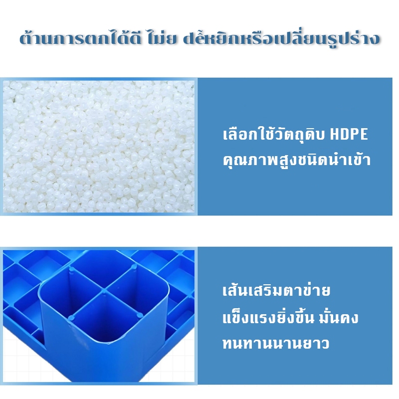 ภาพเพิ่มเติมของ 4 ขา กระบะพลาสติกกันชื้น รองรับน้ำหนักได้มาก ใช้แยกสินค้ากับพื้น ป้องกันความเสียหายจากน้ำท่วมขัง