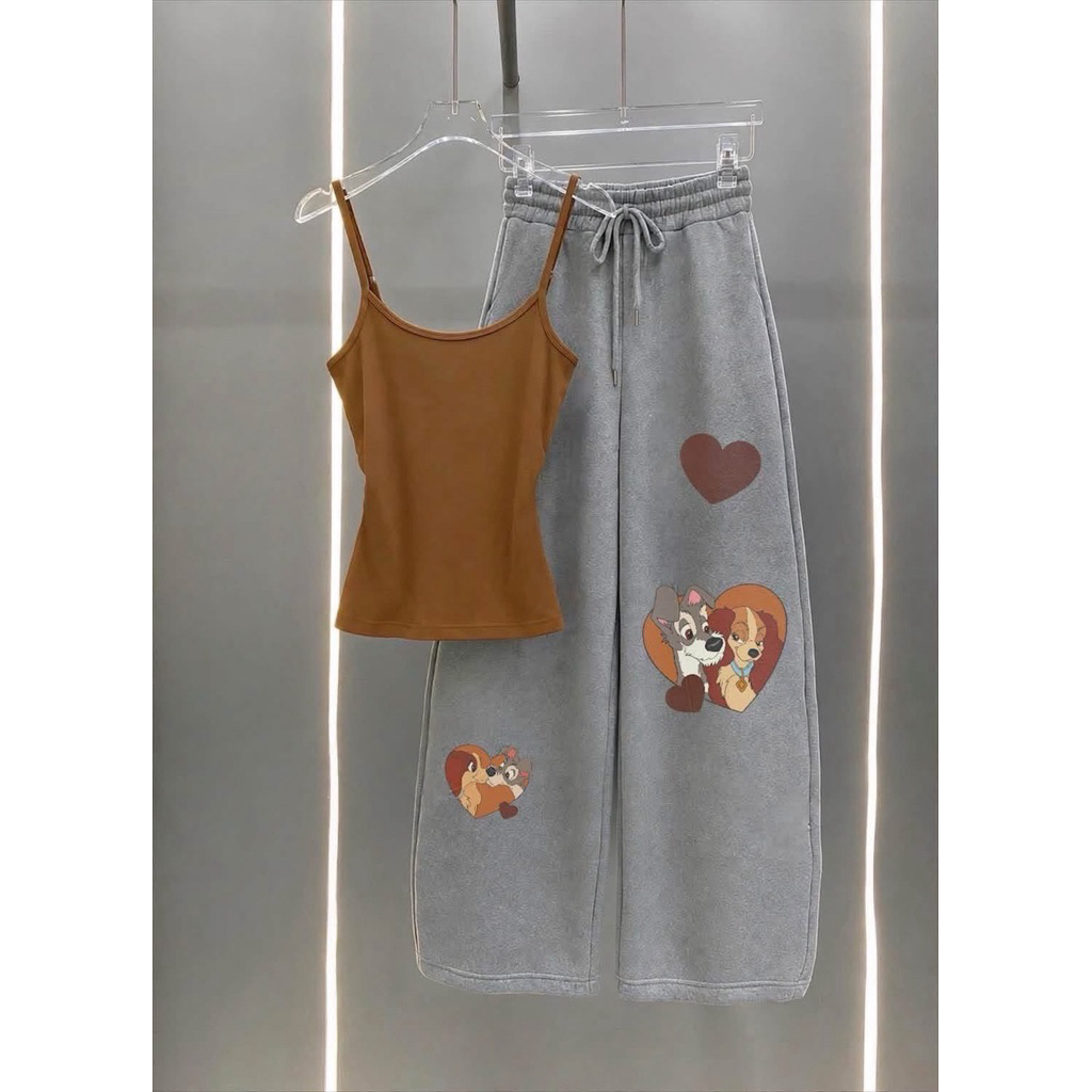 ภาพเพิ่มเติมของ ทั้งเซต(เสื้อสานเดี่ยว+กางเกงหัวใจ) s m l ใส่ได้ อก32-40 กางเกงเอว 23-32