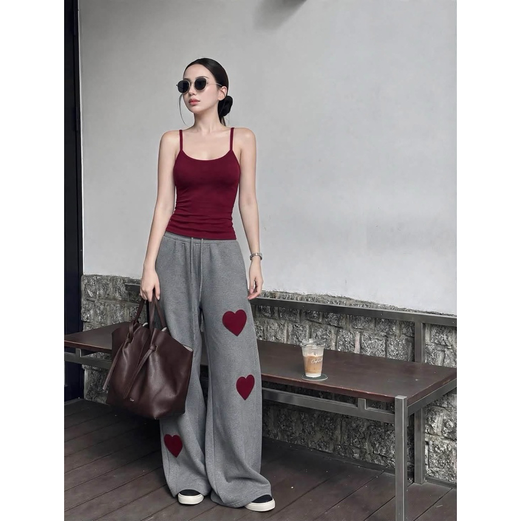 ภาพเพิ่มเติมของ ทั้งเซต(เสื้อสานเดี่ยว+กางเกงหัวใจ) s m l ใส่ได้ อก32-40 กางเกงเอว 23-32